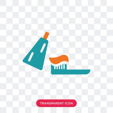 Saydam arka plan üzerinde diş izole diş fırçası vektör simgesi