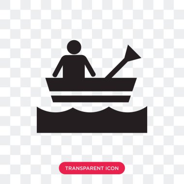 Vektör simgesi üzerinde şeffaf arka plan izole rafting, Rafting 