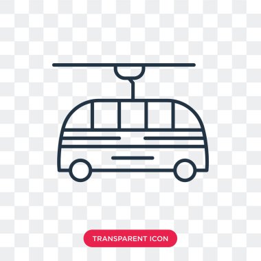 Saydam arka plan üzerinde troleybüs logo tasarımı izole troleybüs vektör simgesi