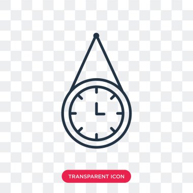 Şeffaf arka plan, duvar saat logo tasarımı izole duvar saat vektör simgesi