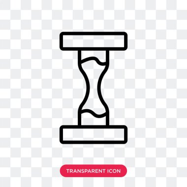 Saydam arka plan üzerinde Hourgl izole kum saati vektör simgesi