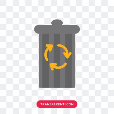 Çöp kutusu simgesini şeffaf arka plan üzerinde çöp izole vektör 