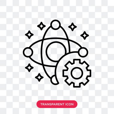 Saydam arka plan üzerinde fizik logo tasarımı izole fizik vektör simgesi