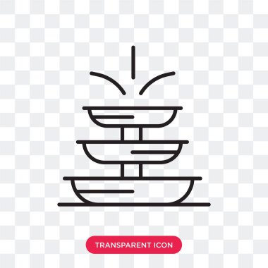 Saydam arka plan üzerinde Fountai izole Çeşme vektör simgesi