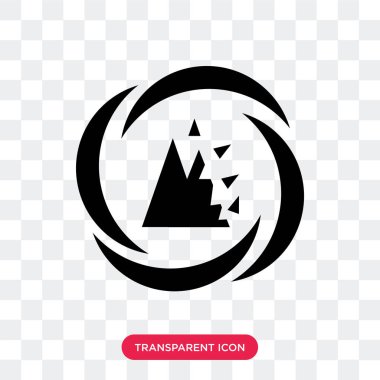 Saydam arka plan üzerinde Landsl izole heyelan vektör simgesi