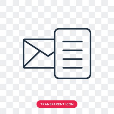 E-posta vektör simgesi şeffaf arka plan üzerinde e-posta logo tasarımı izole