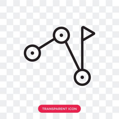 Saydam arka plan üzerinde yol logosu d izole yolu vektör simgesi