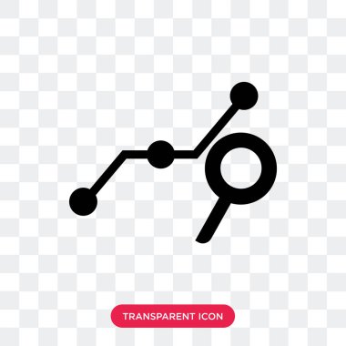 Saydam arka plan üzerinde izole arama analitik vektör simgesi, 