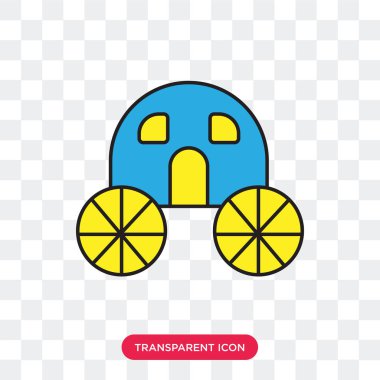 Saydam arka plan üzerinde Carriag izole taşıma vektör simgesi