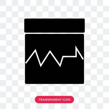 saydam arka plan üzerinde izole kalp nabız vektör simge, duymak