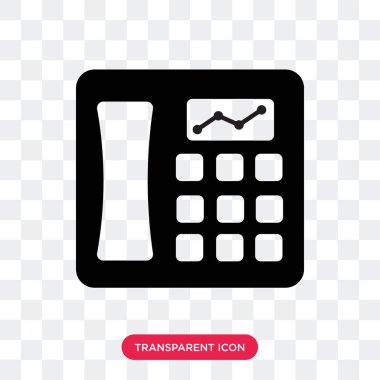 Saydam arka plan üzerinde Teleph izole telefon vektör simgesi