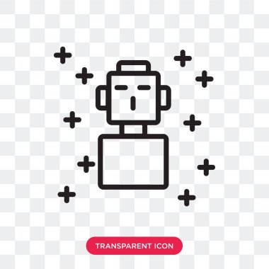 Saydam arka plan üzerinde Robot logo izole robot vektör simgesi