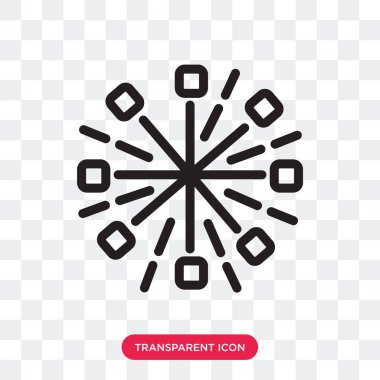 Saydam arka plan üzerinde Firewo izole fireworks vektör simgesi