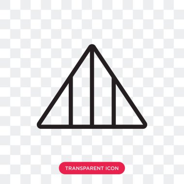 Saydam arka plan üzerinde piramit izole piramit vektör simgesi 