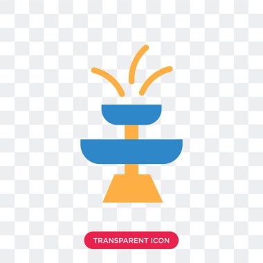 Saydam arka plan üzerinde Fountai izole Çeşme vektör simgesi