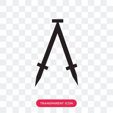 Saydam arka plan üzerinde pusula izole pusula vektör simgesi 