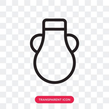 Saydam arka plan üzerinde vazo logosu d izole vazo vektör simgesi