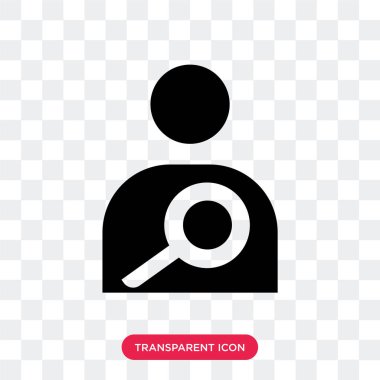 Saydam arka plan üzerinde Se izole arama kişi vektör simgesi