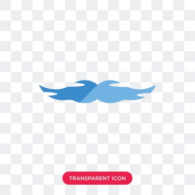 Saydam arka plan üzerinde bı izole büyük bıyık vektör simgesi