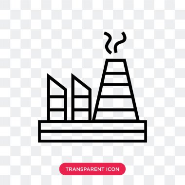 Saydam arka plan üzerinde fabrika izole fabrika vektör simgesi 