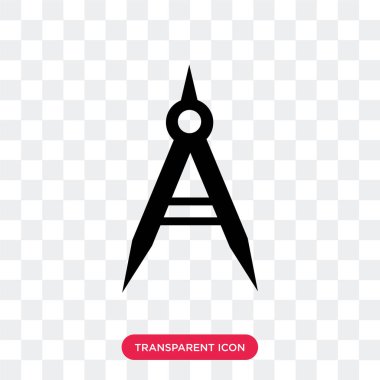 Saydam arka plan üzerinde izole pusula vektör simgesi ile çizmek