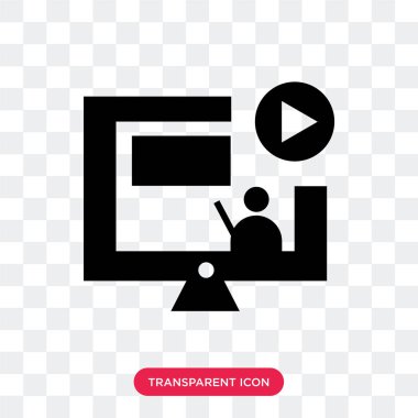 Saydam arka plan üzerinde izole eğitim video vektör simgesi