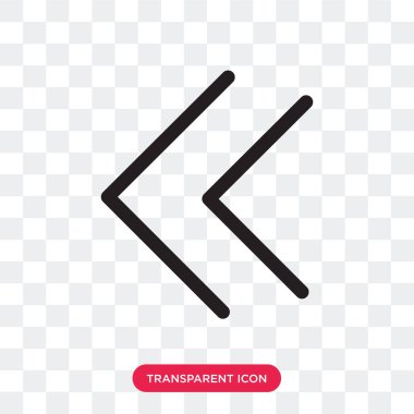 Saydam arka plan üzerinde sol izole sol ok vektör simgesi 