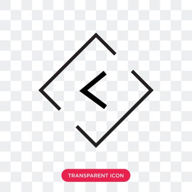 Saydam arka plan üzerinde sol izole sol ok vektör simgesi 