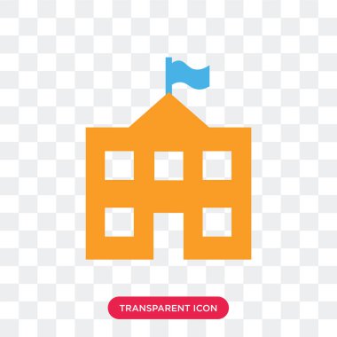 Saydam arka plan üzerinde okul lo izole okul vektör simgesi