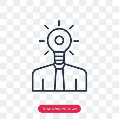 Saydam arka plan üzerinde fikir logo tasarımı izole fikir vektör simgesi