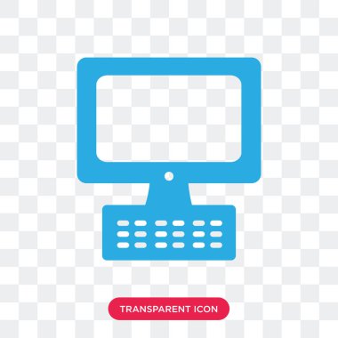 Saydam arka plan üzerinde Compute izole bilgisayar vektör simgesi