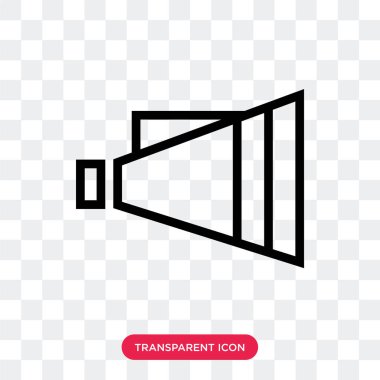 Saydam arka plan üzerinde Megaph izole Megafon vektör simgesi