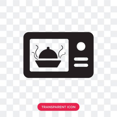 Saydam arka plan üzerinde Microw izole mikrodalga vektör simgesi