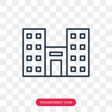 Saydam arka plan üzerinde bina logo tasarımı izole vektör simge oluşturma