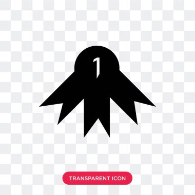 Saydam arka plan üzerinde madalya logo izole madalya vektör simgesi