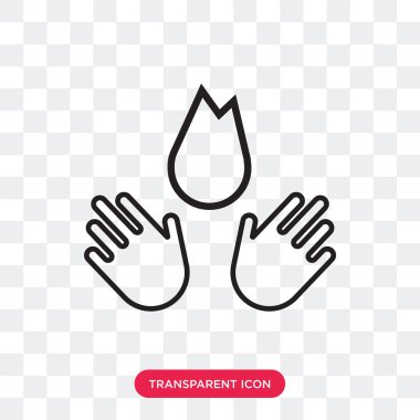 Saydam arka plan üzerinde yangın logosu d izole vektör simgesi ateş