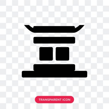 Saydam arka plan üzerinde C izole Çin Tapınağı vektör simgesi