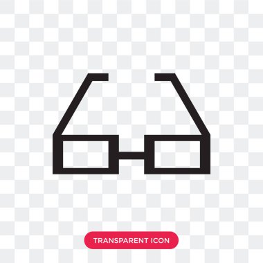 Saydam arka plan üzerinde Gl izole gözlük şekli vektör simgesi