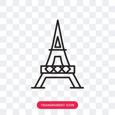 Saydam arka plan üzerinde EIF izole Eyfel Kulesi vektör simgesi