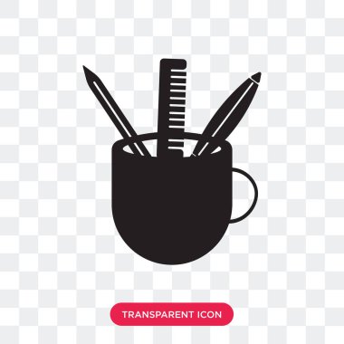 Saydam arka plan üzerinde kalem lo izole kalem vektör simgesi