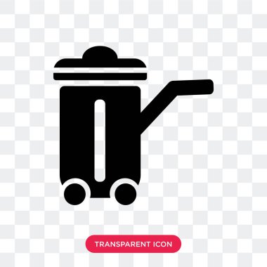 Saydam arka plan üzerinde çöp izole çöp kutusu vektör simgesi 