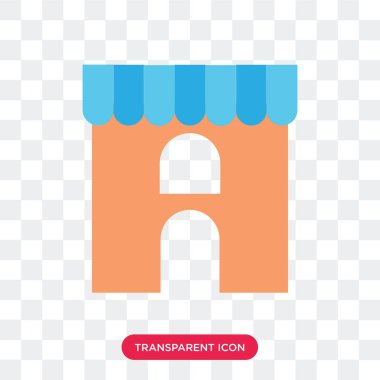 Saydam arka plan üzerinde Gr izole bakkal vektör simgesi