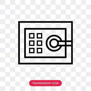Saydam arka plan üzerinde Saf izole kasa vektör simgesi
