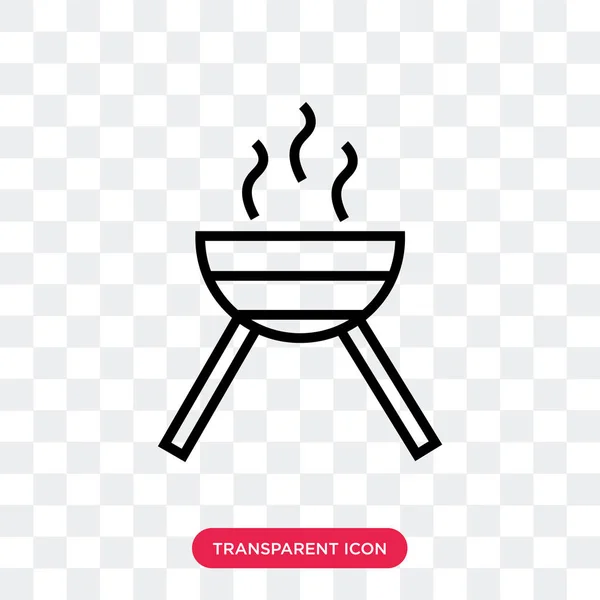 Barbecue with Wheels vector icon isolated on transparent backgro — Stock Vector