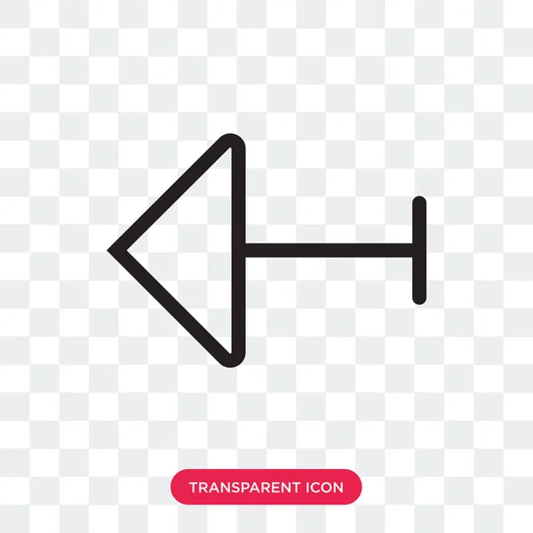 Left arrow vector icon isolated on transparent background, Left — Stock Vector