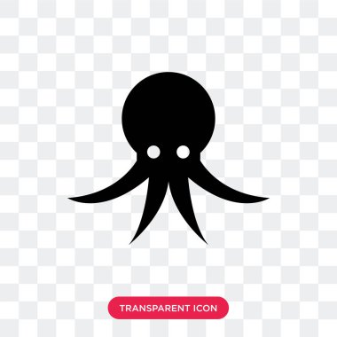 Saydam arka plan üzerinde ahtapot izole ahtapot vektör simgesi 