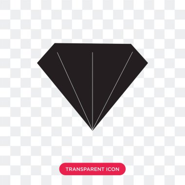 Saydam arka plan üzerinde elmas izole elmas vektör simgesi 