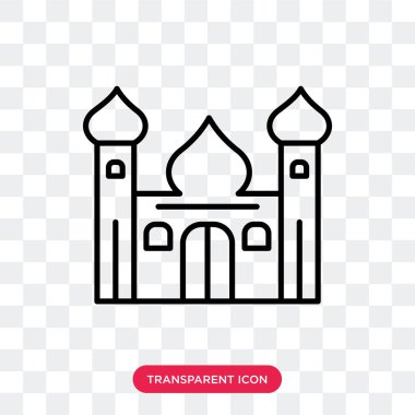 Saydam arka plan üzerinde İslam Camii logo tasarımı izole İslam Camii vektör simgesi