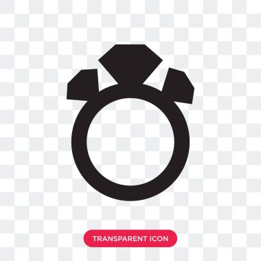 Nişan yüzüğü vektör simgesi üzerinde şeffaf arka plan izole, 