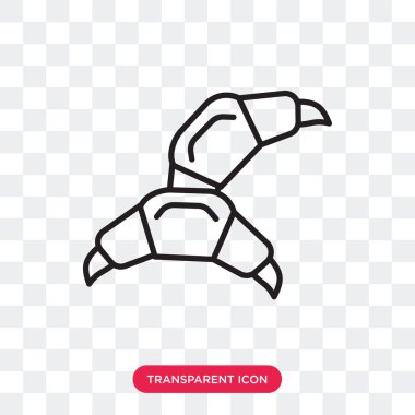 Saydam arka plan üzerinde kruvasan logo tasarımı izole kruvasan vektör simgesi